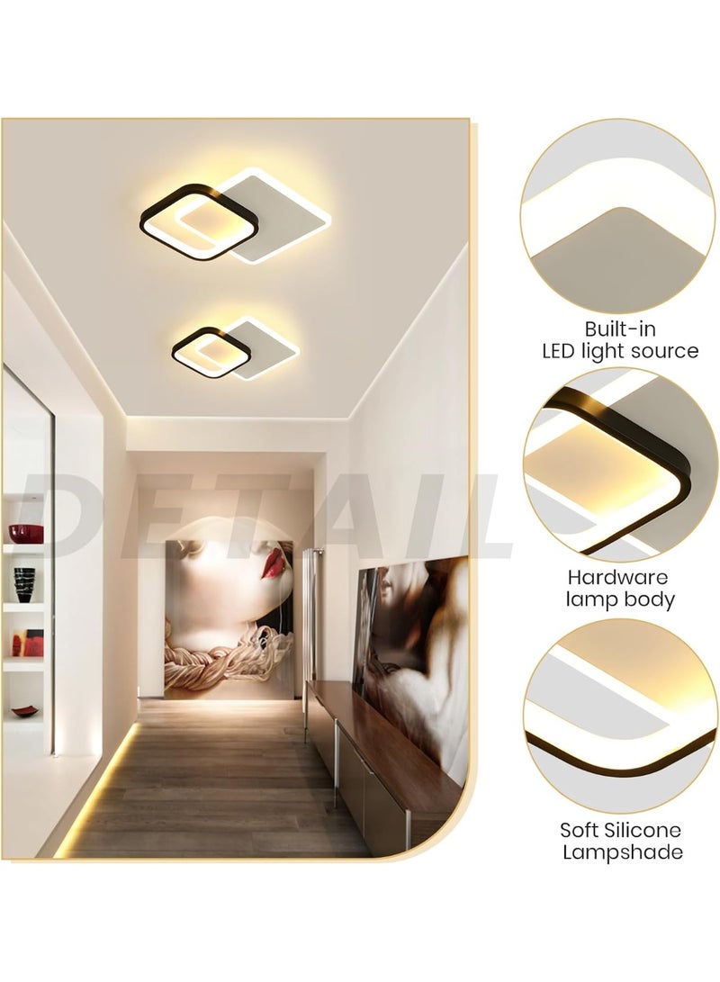 DUNISO Modern LED Ceiling Light, 24W LED Energy Saving Light with Adjustable Lighting, Three Color Temperature, Metal Square Design Ceiling Lighting for Hallway Entrance, Office, Bedroom, Kitchen - Image 4